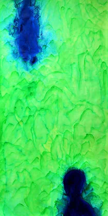 Liu Lifen  刘丽芬   -  Distance N°.1  -  acrylic, ink on paper 300 x 150 cm  -  2013