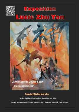 Exposition Lucie Zhu Yan  -  02.05 28.05 2024  Galerie l'Atelier sur Mer  Beaulieu sur Mer  -  poster 