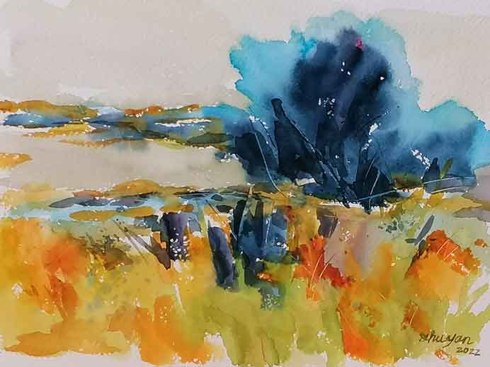 Lucie Zhu Yan  朱燕  -  Untitled  -  Watercolor  -  2022  -  