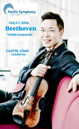 Paul Huang  -  Feb 5-7 2026  Beethoven Violin Concerto  Carl St. Clair Conductor  -  poster