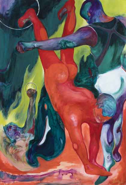 Rao Fu  傅绕  -  Combustion  -  Oil on canvas 175  x 120 cm  -  2021