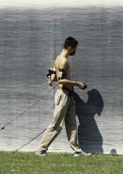 Shi Jin-Hua  石晉华  -  Pencil Walker  -  Performance  -  Hua-Shan Arts District  Taipei  -  1996