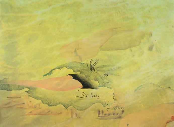 Wang Xiao  王霄  -  Green Water  -  Woodblock Print  60 x 80 cm  -  2012