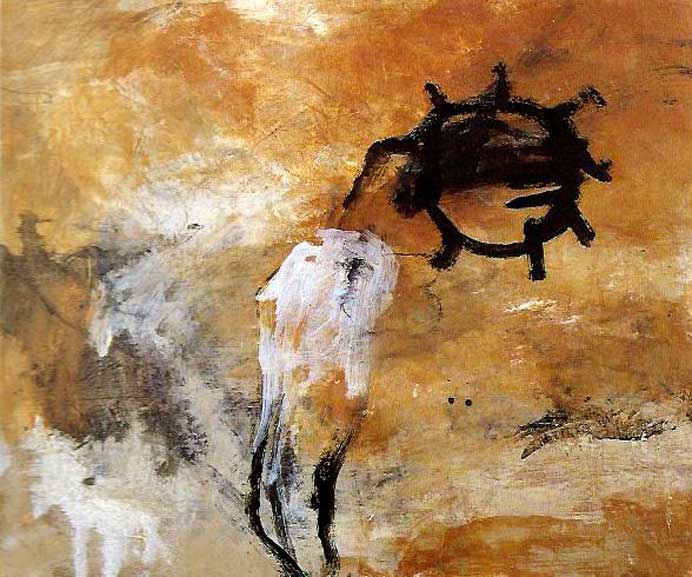 Yen Ding-Sen  顏頂生  -  Sun-and Jar  -  Acrylic / Magnetic Clay  -  60.5 x 72.5 cm  