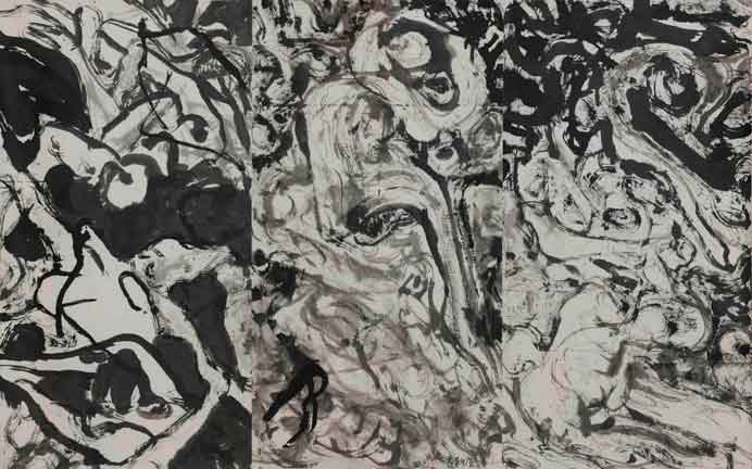 Yuan Yunsheng 袁运生 - Disguised form(1) - Ink painting on paper 180 x 291 cm - 1991 Yuan Yunsheng 袁运生 - Disguised form(1) - Ink painting on paper 180 x 291 cm - 1991