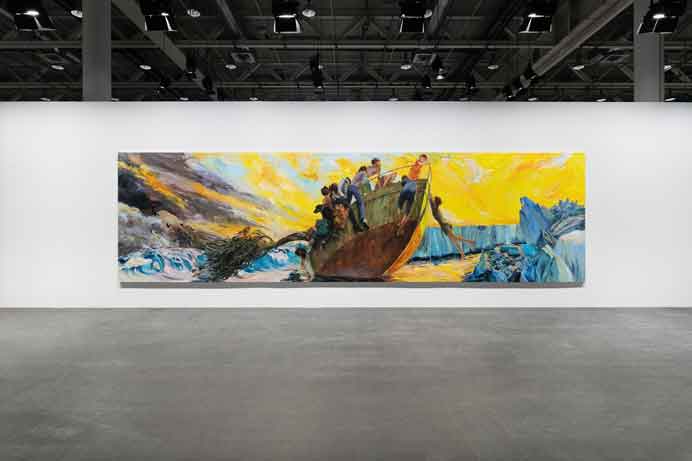 喻红 Yu Hong - Ship of Fools - Three-panel acrylic on canvas - 2021 - photography Dawn Blackman 喻红 Yu Hong - 云层 - Ship of Fools - Three-panel acrylic on canvas - 2021 - photography Dawn Blackman