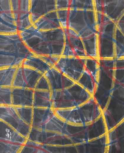 Zhang Zhaohui  张朝晖 -  Yellow Threads  -  82x67cm  -  2019