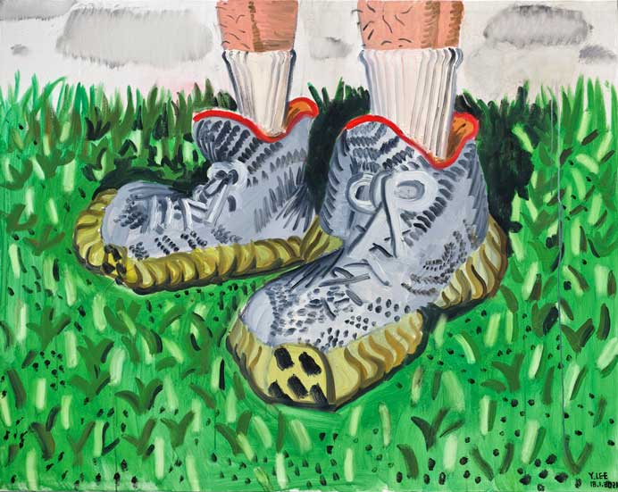 Yang Lee 楊立 - Screwing The Spring - Acrylic on canvas 130 x 162 cm - 2021 Yang Lee 楊立 - Screwing The Spring - Acrylic on canvas 130 x 162 cm - 2021