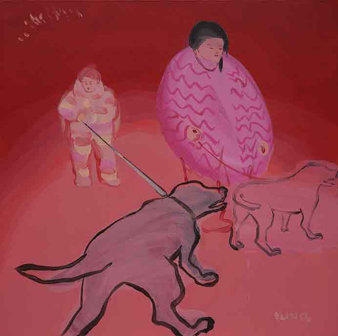 Wang Xiaoqu 王晓曲 - Black Dogs - Oil on canvas 100 x 100 cm - 2015 Wang Xiaoqu 王晓曲 - Black Dogs - Oil on canvas 100 x 100 cm - 2015