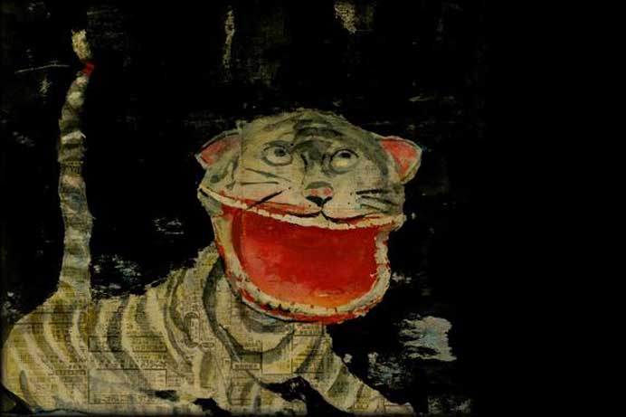 © Yuan Chin-Taa 袁金塔 - Tigre en papier - Ink and Mixed Media - 1986 © Yuan Chin-Taa 袁金塔 - - Tigre en papier - Ink and Mixed Media - 1986