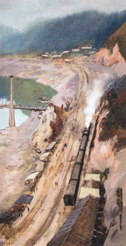 Dong Xiwen  董希文- At Construction Site of the Railway  1963