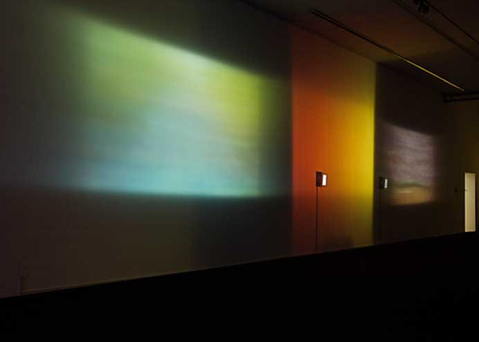 Li Ming  李明 - MEIWE - installation, sound, video, text, aluminium board, light, audience  2015
