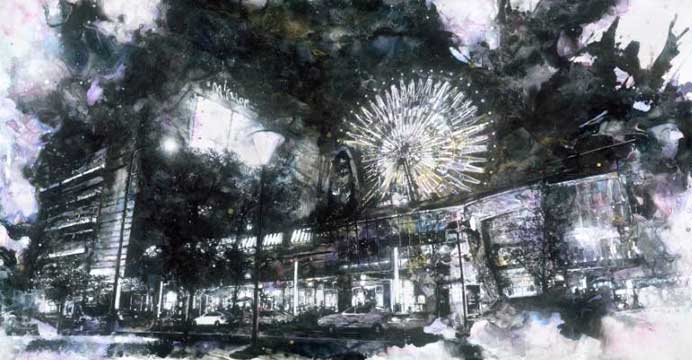 Lin Bao Ling  林葆靈  -  Nocturne with Ferris Wheel