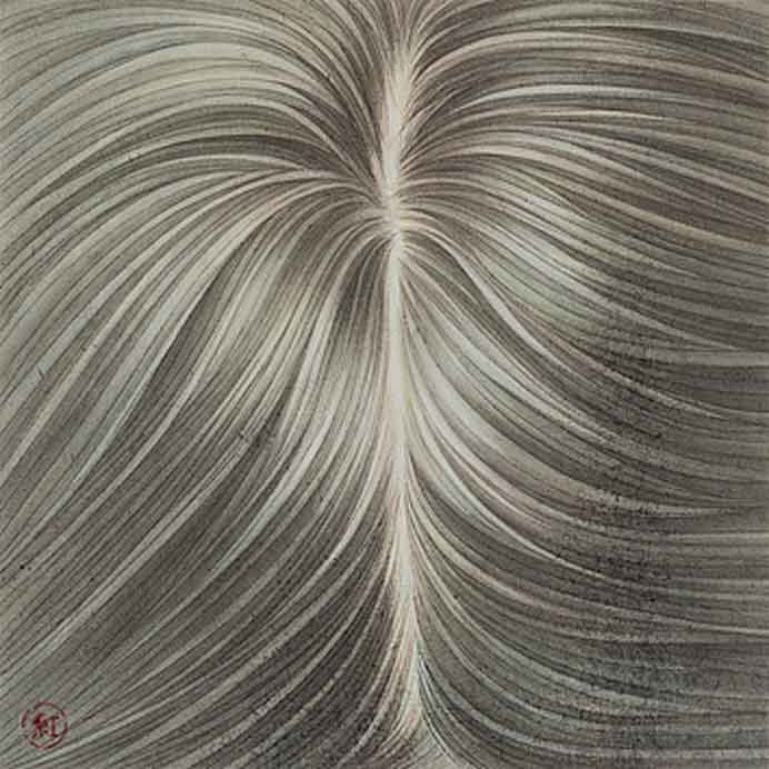 Zhang Chunhong  张春红- Grey - close-up- chinese ink and watercolor on rice paper  2015