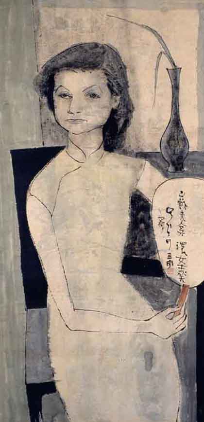 Zhong Sibin  钟泗滨- portrait of Khoan Sullivan 1959   ©  Ashmolean Museum