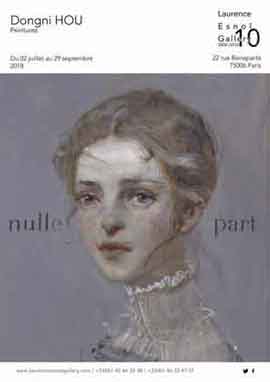 Dongni Hou  -  nulle part -  02.07 29.09 2018  Laurence Esnol Gallery  Paris poster   