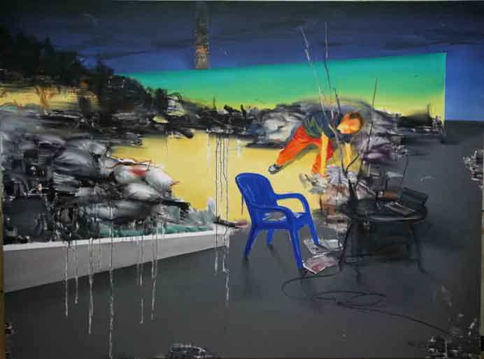 Li Changlong  李昌龙   -  小在非洲的公司 -  150x200cm  -  2009年  -  布面油画