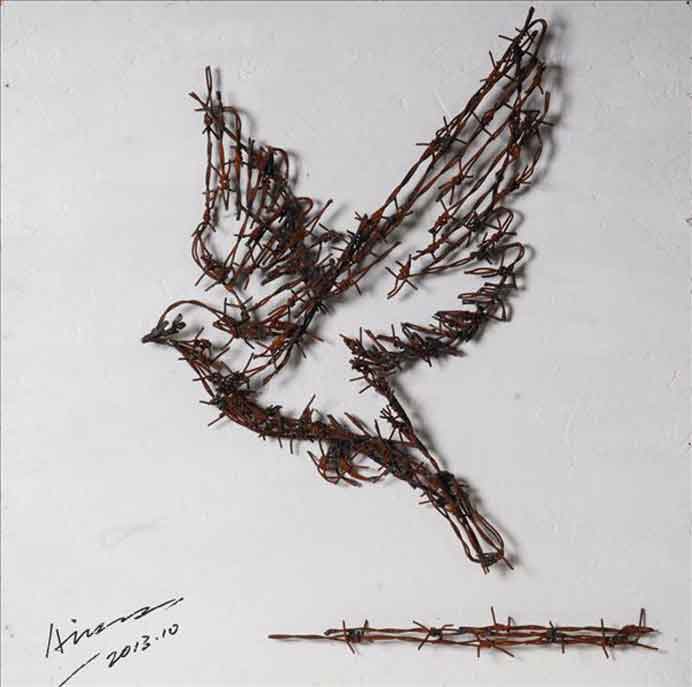  Ai Song  艾松  -  Peace Pigeon N°.5  -  iron thorn  -  2013  