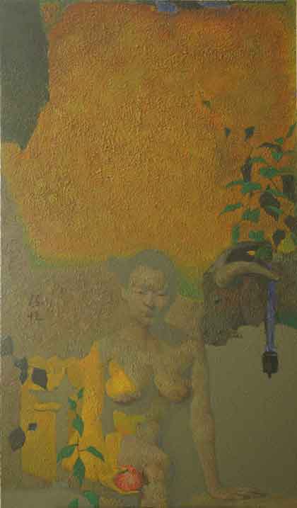  Chen Heng  陈恒  -  The Unity of Man and Nature N°.1  -  Oil on canvas 170 x 100 cm  -  2021-2022 