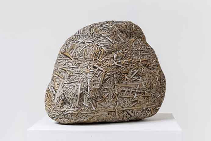 Hao Shiming  郝世明  - Cornerstone N°.2  - Sculpture  -  acrylic on stone carving  -  2018