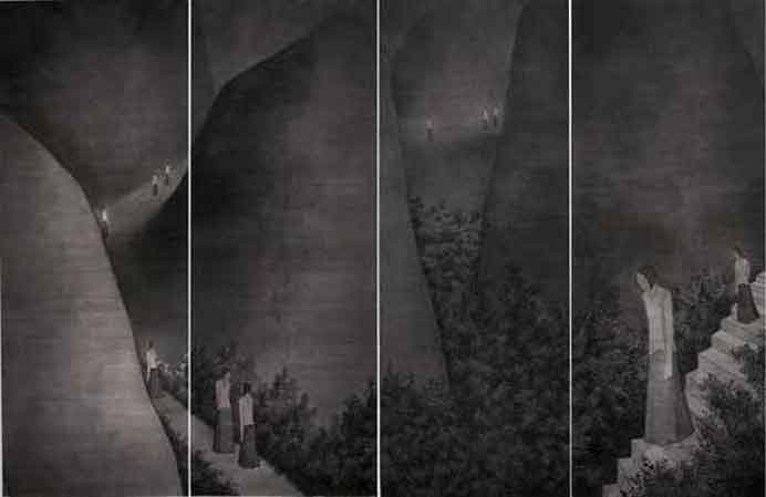 He Weiming 何玮明 - Among the Mountains - ink on paper - 2013 He Weiming 何玮明 - Among the Mountains - ink on paper - 2013