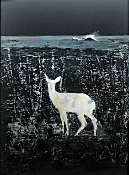 Huang Zhiqiong  黄志琼  -  Reflection - Deer  -  oil and acrylic on linen  -  2013  