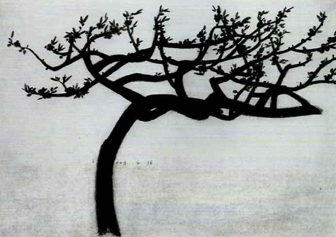 Hu Liu  胡柳  -  Sans titre - dessin au crayon - 2000