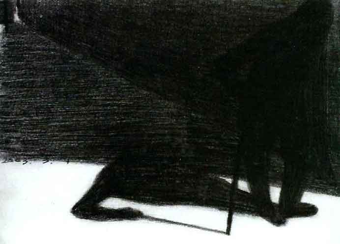 Hu Liu  胡柳  -  Sans titre - dessin au crayon - 2000
