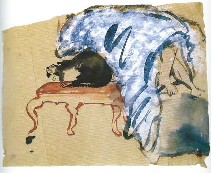 Liang Ying  梁缨   -  Table and Chair  -  桌子椅子 -  ink and water colour on paper  纸本水墨  -  2000年 