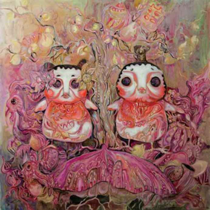 Mou Shan  牟珊   -  The lovers' conversation  -  Oil on canvas  -  2015 