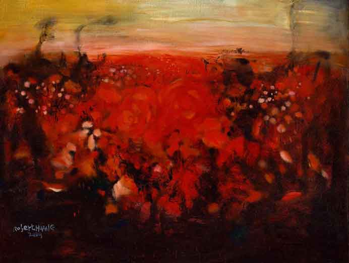 Robert Huang  黃騰輝  -  Full garden roses  -  Oil on canvas  -  2008 