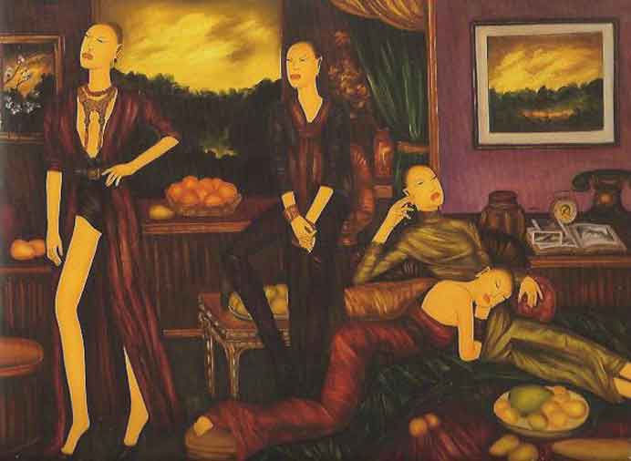 Tian Liusha  田流沙  -  Golden Years N°.2  -  Oil on canvas  -  2013   