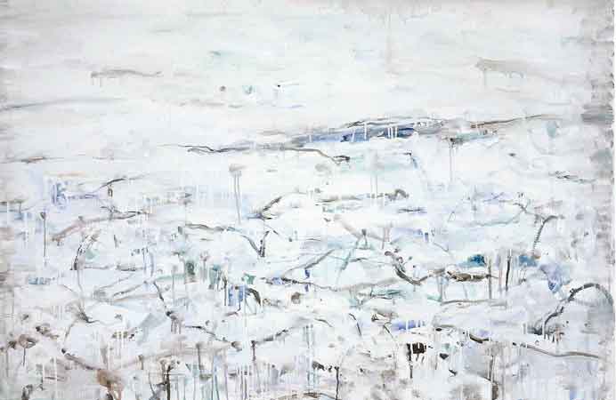 Yan Shanchun  严善錞   -  Phoenix Hill N°1ink and acrylic on canvas  -  2005 