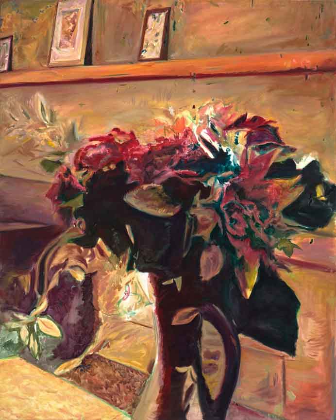 Chou Kai-Lun 周楷伦 - Carpet, desk, frames - Oil on canvas 162 x 130 cm - 2023 Chou Kai-Lun 周楷伦 - Carpet, desk, frames - Oil on canvas 162 x 130 cm - 2023