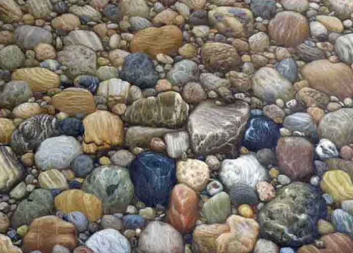 Dong Qing  董勍  -  The pebble series 1  -  130 x 90 cm  -  Oil on linen  -  2019