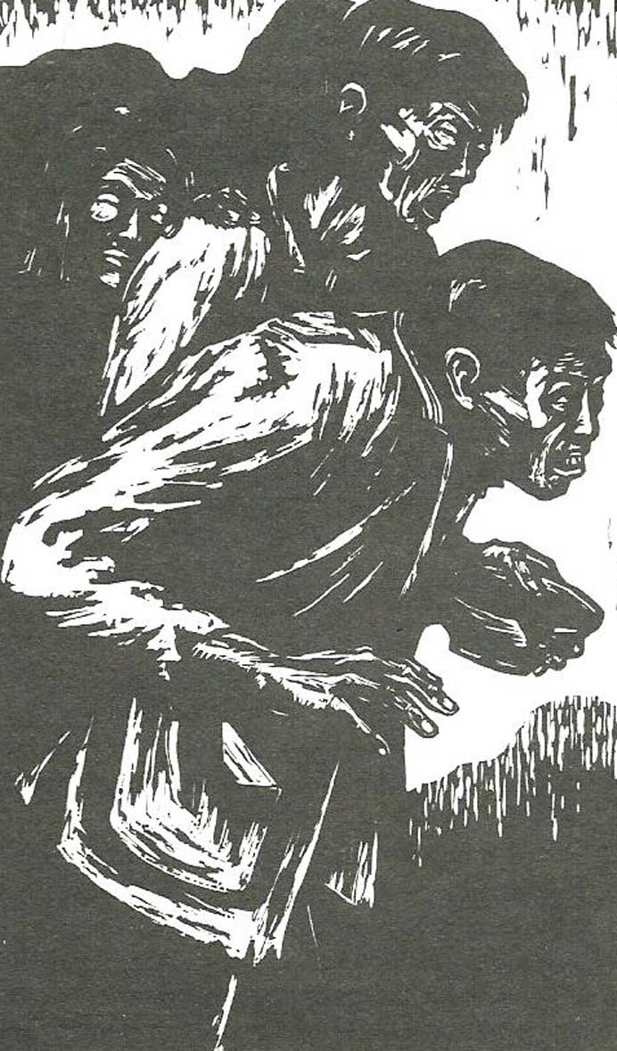 Ke Tian 珂田 - La faim - Bois n. & b. 49 x 31 cm - 1937 Ke Tian 珂田 - La faim - Bois n. & b. 49 x 31 cm - 1937