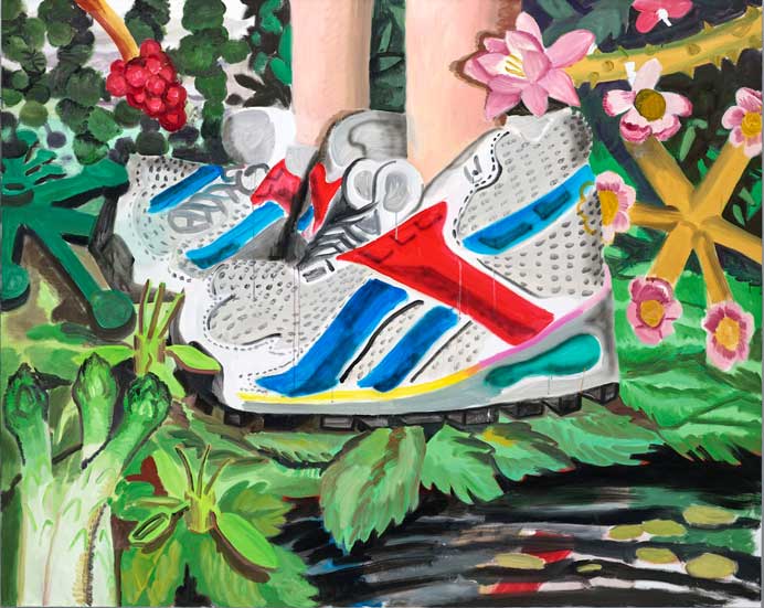 Yang Lee  楊立  -  Wearing my Boyfriend's Shoes  -  Oil on canvas  200 x 250 cm  -  2021