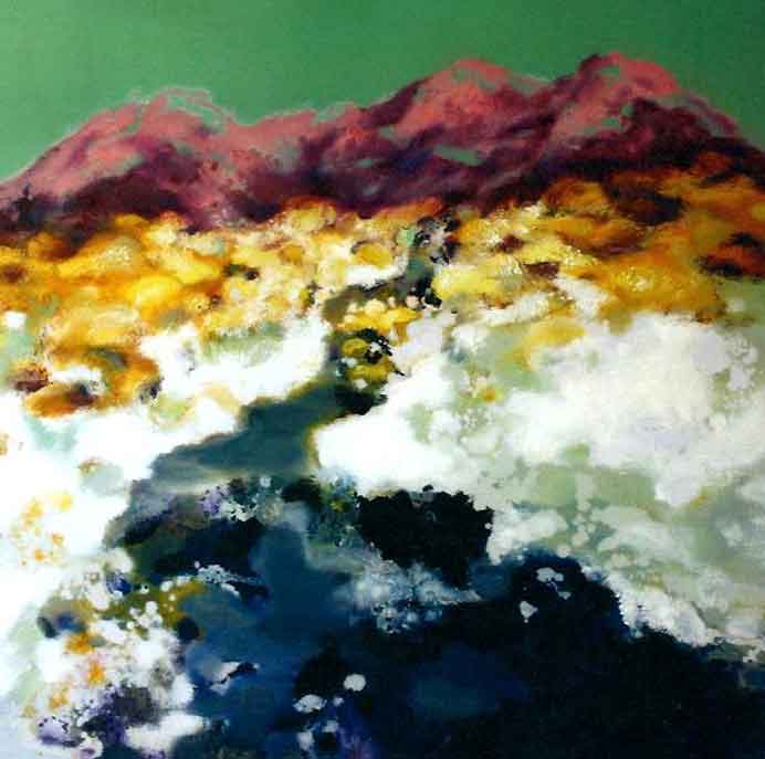 Liang Hailun  梁海伦   -  Mountain N°.1  -  Acrylic on canvas  50 x 50 cm