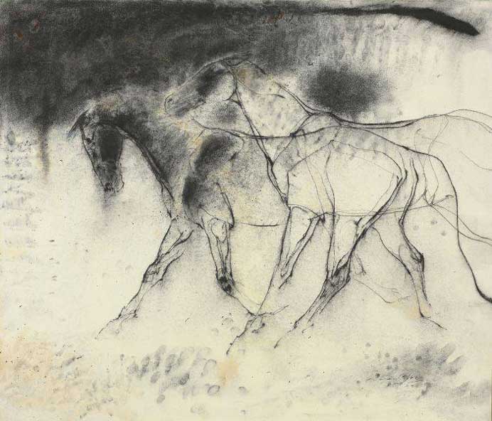 Liang Zhao-Xi 梁兆熙 - Horse H03 - Watercolor. charcoal 64 x 75 cm - 2015 Liang Zhao-Xi 梁兆熙 - Horse H03 - Watercolor. charcoal 64 x 75 cm - 2015
