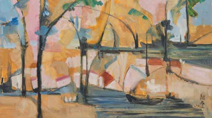 Liao Chi-Chun 廖继春 - Landscape near Taipei - Oil on canvas 65 x 81 cm - 01.1961 Liao Chi-Chun 廖继春 - Landscape near Taipei - Oil on canvas 65 x 81 cm - 01.1961