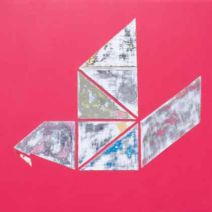 Li Cheng Hsun  李政勋   -  Origami N°.5  -  Acrylic on canvas 80 x 80 cm  -  2021