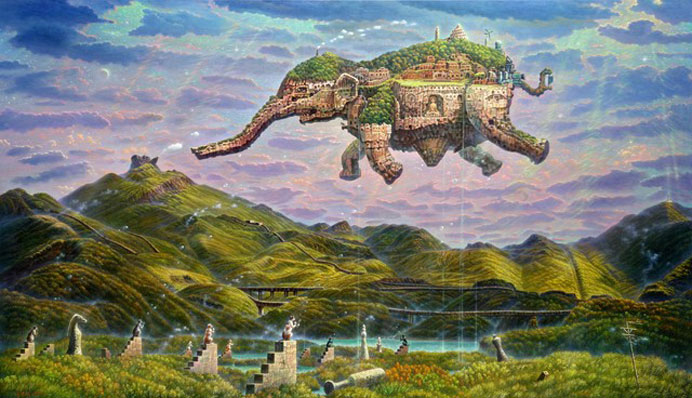 Lien Chien Hsing 连建兴 - Adventures of Teapot Mountain - Oil on canvas 112 x 194 cm - 2017 Lien Chien Hsing 连建兴 - Adventures of Teapot Mountain - Oil on canvas 112 x 194 cm - 2017