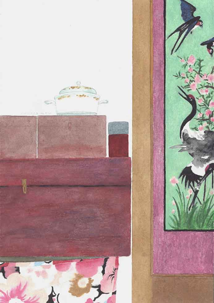 Luan Xueyan  栾雪雁  -  Small Landscape  -  Watercolor on paper 359 x 252 mm  -  2004