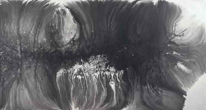 Ma Hui 马蕙 - When the rain falls down it awakes my dream - Ink on paper 200 x 100 cm Ma Hui 马蕙 - When the rain falls down it awakes my dream - Ink on paper 200 x 100 cm