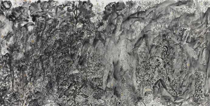 Peng Kang-Long 彭康隆 - Cloudy Sky Without Rain - In on paper 70 x 142 cm - 2020 Peng Kang-Long 彭康隆 - Cloudy Sky Without Rain - In on paper 70 x 142 cm - 2020
