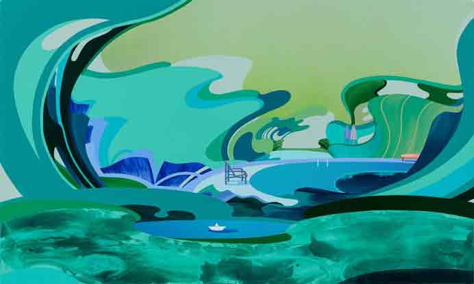 Wen Meng-Yu  温孟瑜  -  Vacation  -  Acrylic on canvas  60 x 100 cm  -  2022