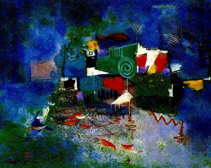 Wong Ching 汪澄 - Wonderland - Mixed media 59 x 75 cm - 1981 Wong Ching 汪澄 - Wonderland - Mixed media 59 x 75 cm - 1981