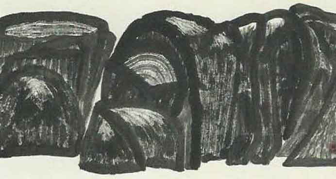 Yang Xiaomin 杨小民 - La montagne 3 - 82 x 152 cm - 1996 Yang Xiaomin 杨小民 - La montagne 3 - 82 x 152 cm - 1996