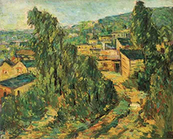 Yee Bon 余本 - Landscape Hong Kong - Oil on canvas 41 x 51 cm - 1949 Zu Tianli 祖天丽 - Landscape Hong Kong - Oil on canvas 41 x 51 cm - 1949