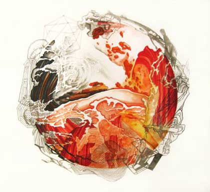 Yuan Shun 袁顺 - Linlong Ball N°.6 - Watercolor on paper 180 x 194 cm - 2014 Yuan Shun 袁顺 - Linlong Ball N°.6 - Watercolor on paper 180 x 194 cm - 2014
